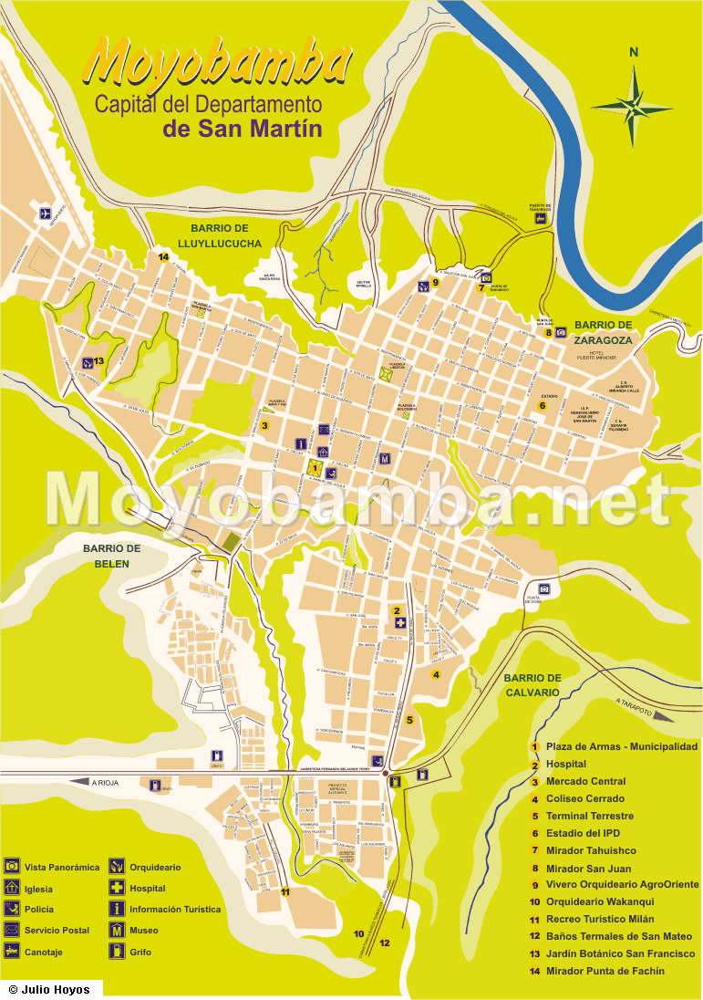 Mapa de Moyobamba Peru Plano turistico de Moyobamba
